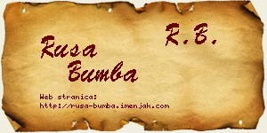 Rusa Bumba vizit kartica